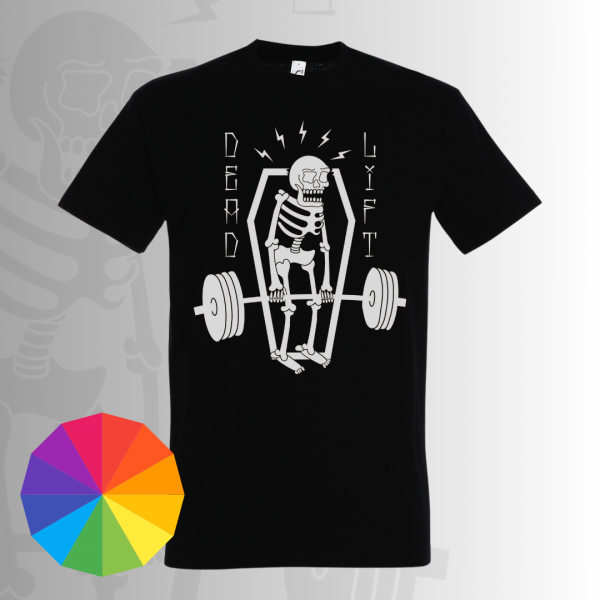 Csontvázas deadlift edzőpóló választható színben - férfi