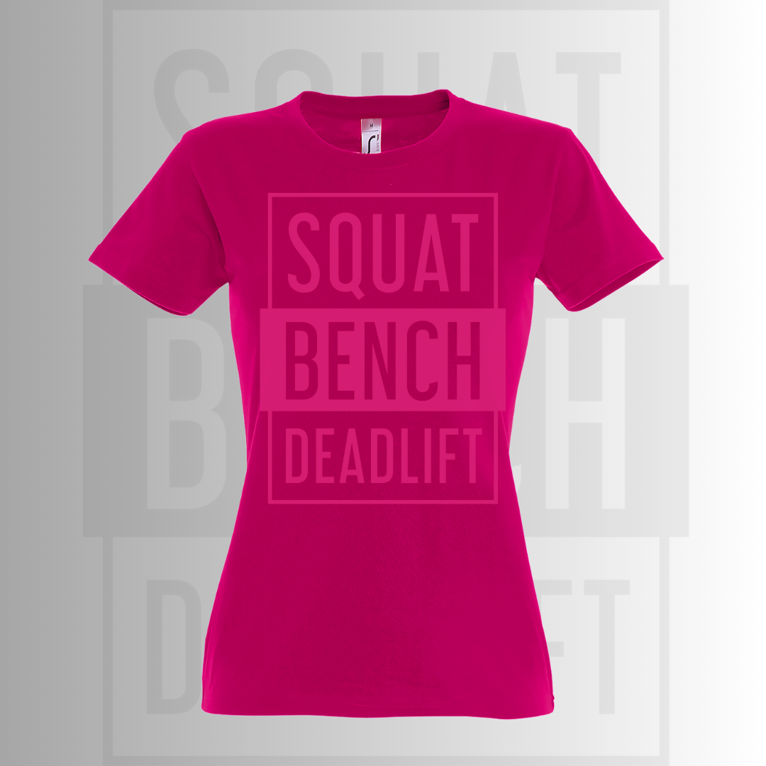 SQUAT BENCH DEADLIFT edzőpóló választható színben (női) - Image 2