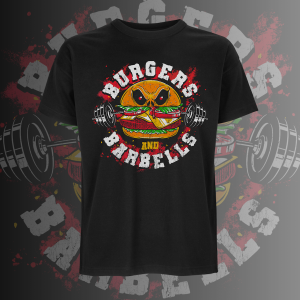 Burgers and Barbells oversized póló (férfi)