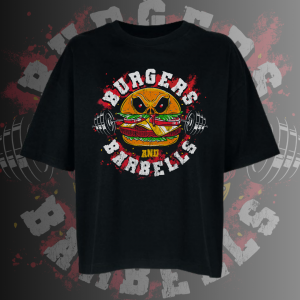 Burgers and Barbells oversized póló (női)