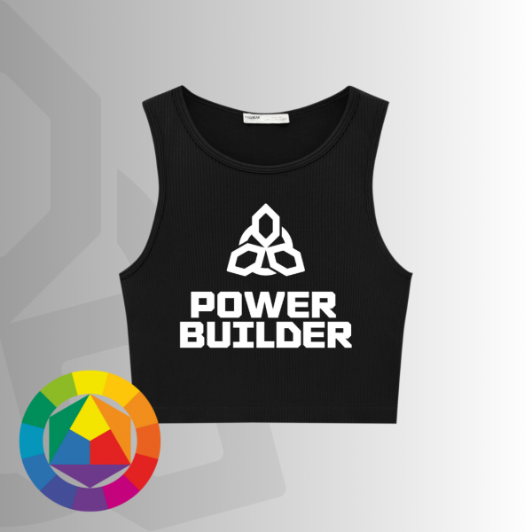PowerBuilder logós ujjatlan croptop választható színben