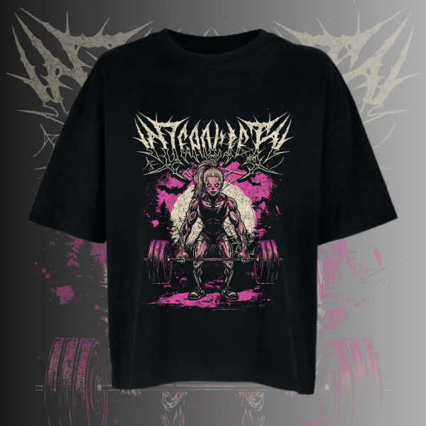 Deadlift (pink) oversize póló - női