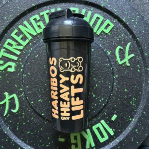 Fekete shaker PWB logóval, kecskés, Gainzmas vagy Haribo mintával