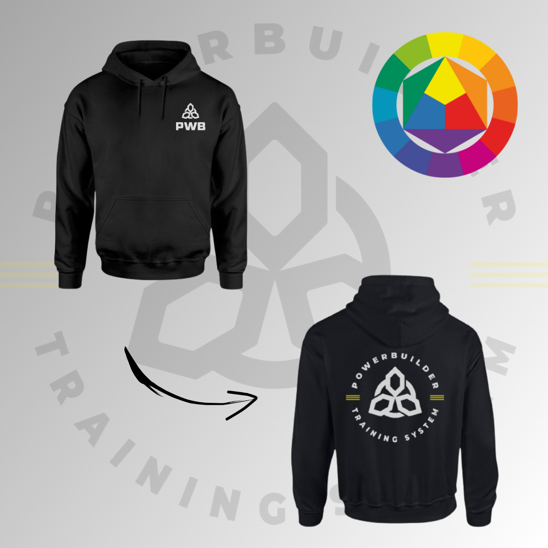 Kapucnis pulcsi elöl pici, hátul nagy PWB logós mintával (uniszex)