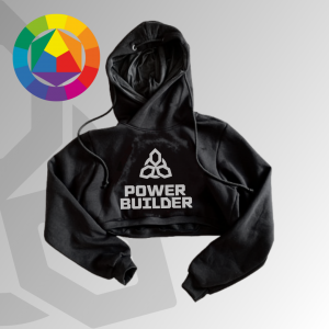 Kapucnis PWB logós crop pulcsi választható színű mintával